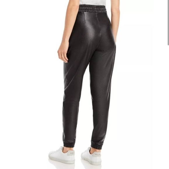 SPANX Faux Leather Jogger Pants Size Medium Brown - Picture 3 of 8